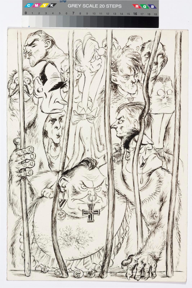 Comic-Seite mit dem Titel "Grimm Fairy Tales 1-A von Dark Horse", die eine Gruppe von Menschen hinter Gittern zeigt, die unter einem tiefblauen Nachthimmel mit Sternen in einer verzweifelten Situation sind.