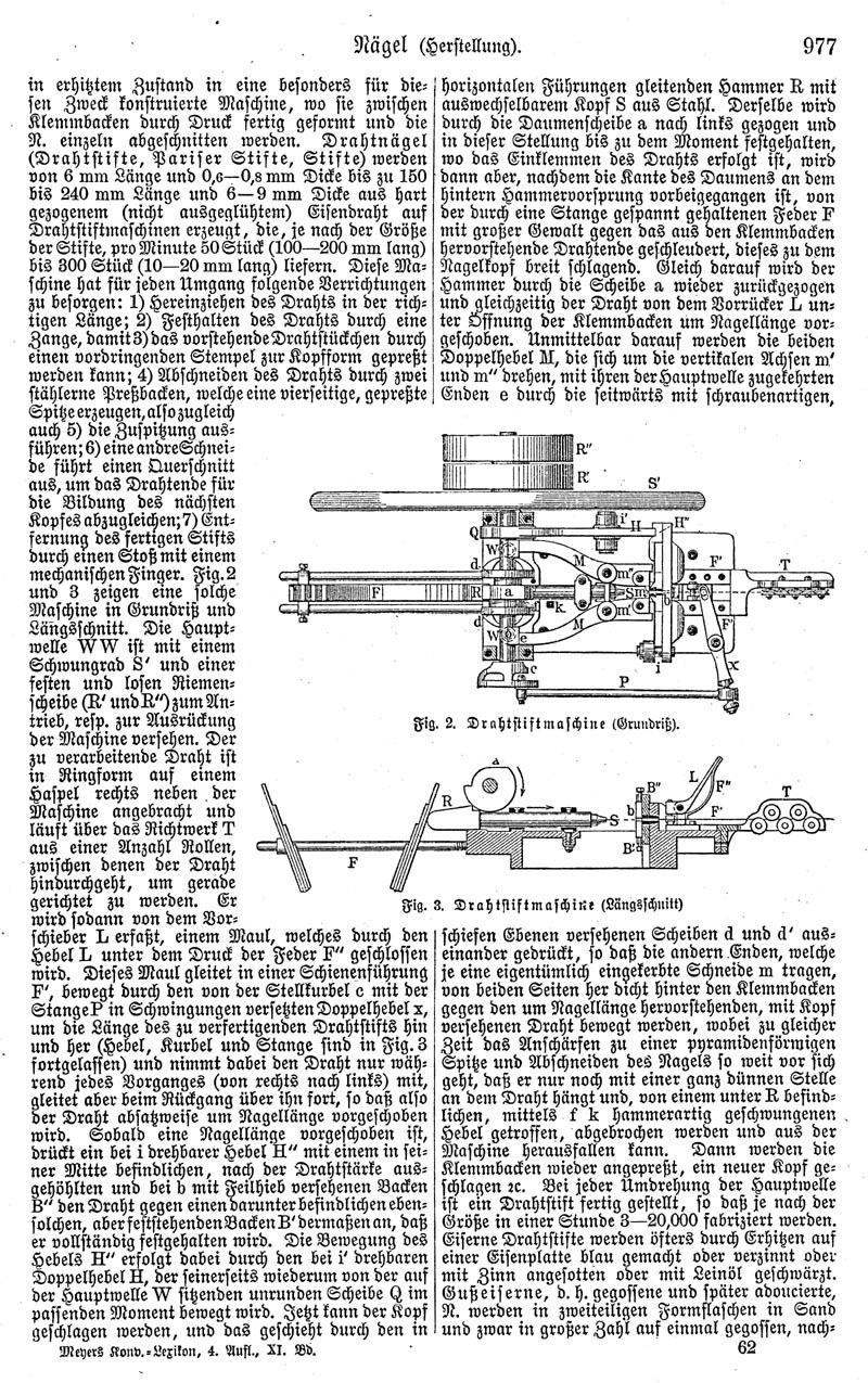 Eine Buchseite mit einer Zeichnung einer Maschine und dem Text "Deutsches Patent 977,977" sowie mehreren Bildern der Maschine.