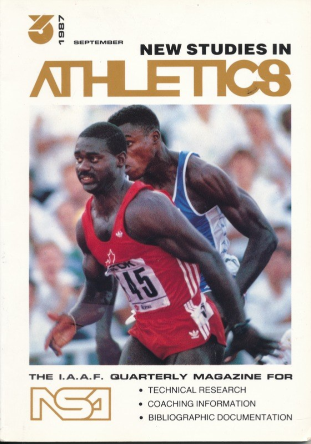 Titelbild von "New Studies in Athletics September 1987" mit zwei Personen