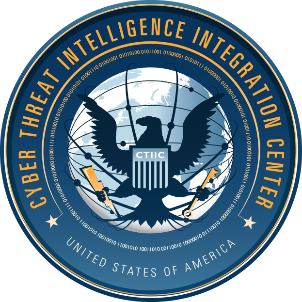 Das CTIC-Logo (Cyber Threat Intelligence Integration Center) zeigt einen blauen Kreis mit einer weißen Silhouette einer Person in der Mitte, umgeben von einem weißen Ring mit der Aufschrift 'CTIC' in blau auf einem weißen Hintergrund.