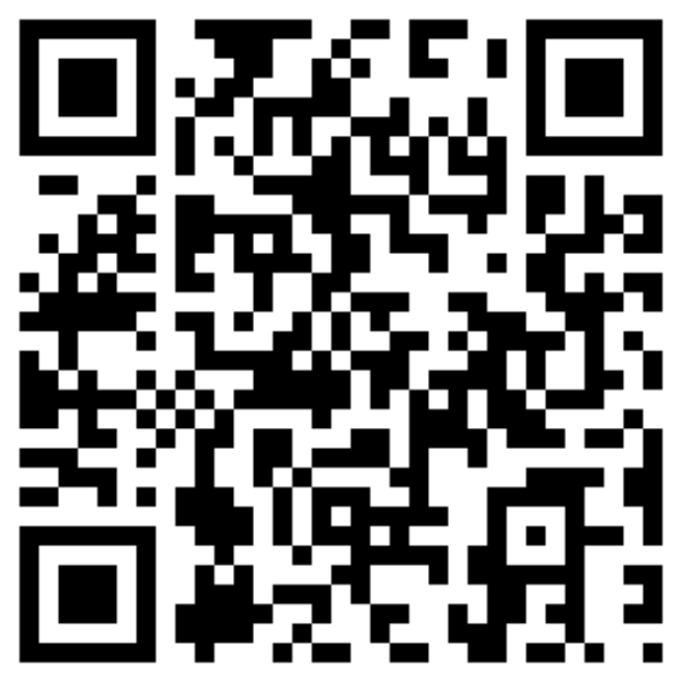 Weißer Hintergrund mit einem mittig platzierten QR-Code, der zum Scannen und Abrufen von Kontaktdetails wie Name, Adresse, Telefonnummer und weitere Informationen verwendet wird.