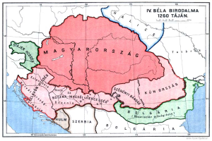 Eine Landkarte Ungarns aus dem 16. Jahrhundert mit Text, der das Ausmaß und die Regionen des ungarischen Reichs beschreibt.