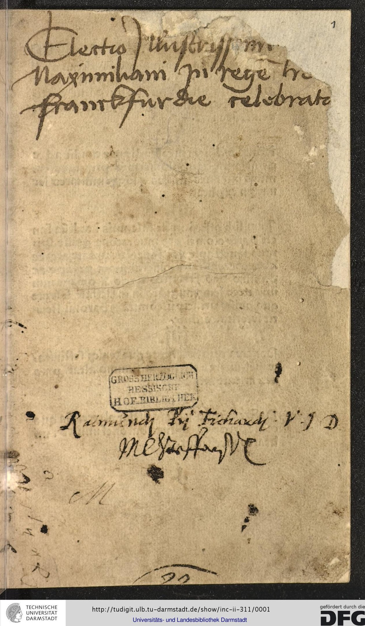 Alter Brief der deutschen Regierung an den Präsidenten der Vereinigten Staaten mit handgeschriebenem Text und sichtbaren Wasserzeichen unten.